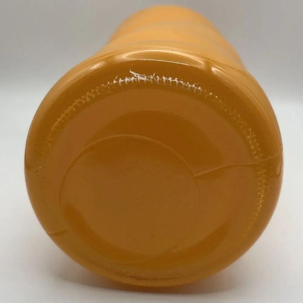 Collectible Vintage Orange Hoosier Ribbed Glass Vase 8 1/2” Tall